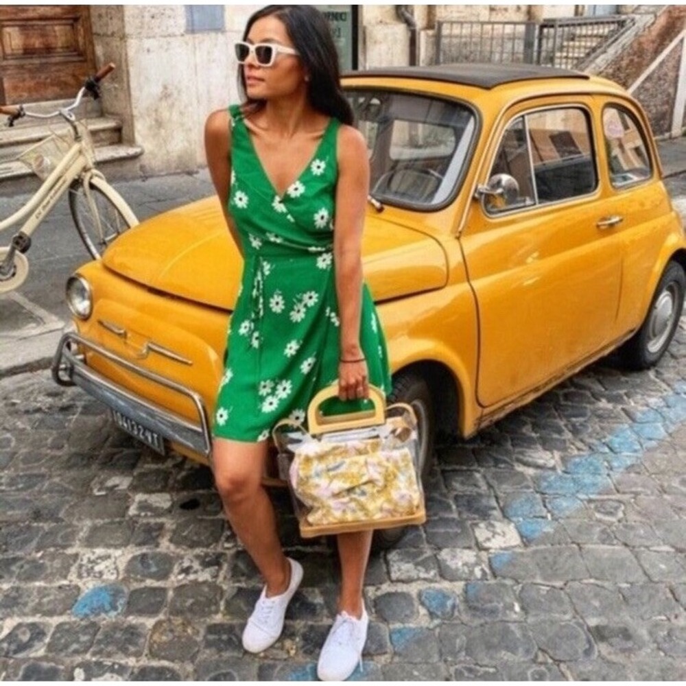 Reformation Green Floral Mini Dress - Picture 3 of 13